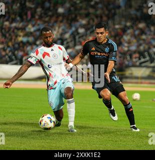 New York, New York, USA. August 2024. SPO) MLS 2024: New York City FC gegen Chicago Fire FC (Match 13). August 2024, Citi Field, Queens, New York, USA: Alonso Martinez (#16) erzielte zwei Tore für NYCFC. ot für kommerzielle ZWECKE! Quelle: ZUMA Press, Inc./Alamy Live News Stockfoto