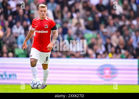 Groningen, Nederland. August 2024. GRONINGEN, 25-08-2024, Stadion Euroborg, Fußball, niederländische Eredivisie, Staffel 2024/2025, Groningen - AZ, Spieler AZ Jordy Clasie Credit: Pro Shots/Alamy Live News Stockfoto