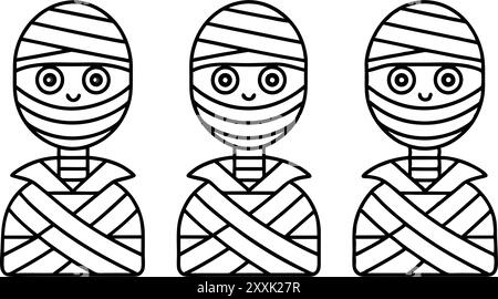 Mumie-Symbolset. Zeilensymbol. Bearbeitbare Kontur. Stock Vektor
