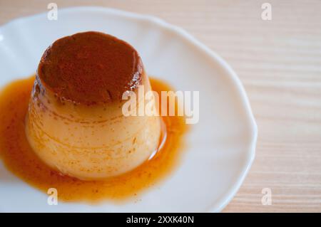 Creme Karamell, aus nächster Nähe. Stockfoto