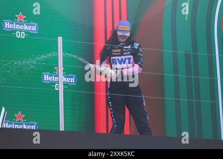 9 Abbi Pulling (Rodin Motorsport, Alpine, #9), Rennen, F1 Academy, NDL, Formel 1 Weltmeisterschaft, Grand Prix der Niederlande, Circuit Zandvoort, Renntag, 25.08.2024 Foto: Eibner-Pressefoto/Annika Graf Stockfoto