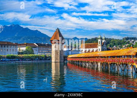 Luzern, Schweiz am Morgen auf der Ruess. Stockfoto