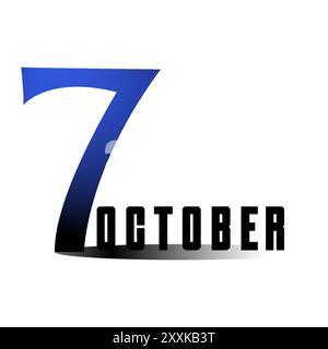 Illustration zum 7. Oktober zum Gedenktag in blau-schwarz Stock Vektor