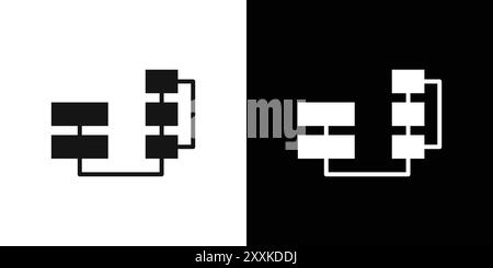 Algorithmus-Symbol-Logo-Vektorkontur in Schwarz-weiß Stock Vektor