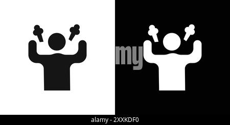 Angry Person Icon Logo Zeichen Vektorumriss in schwarz-weiß Farbe Stock Vektor