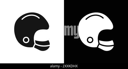 american Football Spieler Helm Symbol Logo Vektor Umriss in schwarz-weiß Farbe Stock Vektor