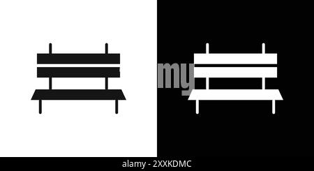 Tischsymbol Logo Vektorumrandung in Schwarz-weiß Stock Vektor