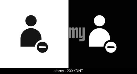 Block User Symbol Logo Vektorumrandung in Schwarz-weiß Stock Vektor