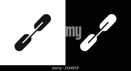 Kettenglied Symbol Logo Vektorumrandung in Schwarz-weiß Stock Vektor