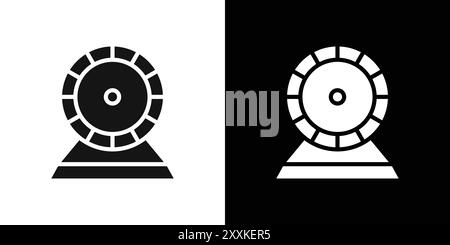 Hamster Wheel Symbol Logo Vektor Umriss in schwarz-weiß Farbe Stock Vektor