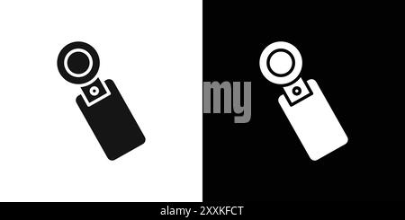 Schlüsselanhänger Symbol Logo Vektorkontur in Schwarz-weiß Stock Vektor