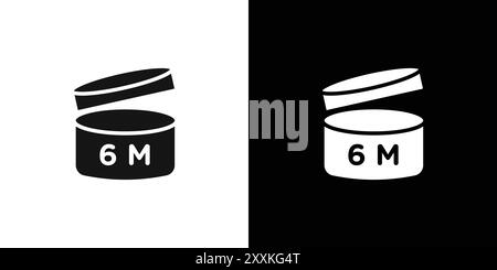 Pao 6m Icon Logo Zeichen Vektor Umriss in schwarz-weiß Farbe Stock Vektor