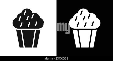 Muffin-Symbol Logo-Zeichen Vektor-Umriss in schwarz-weiß Farbe Stock Vektor