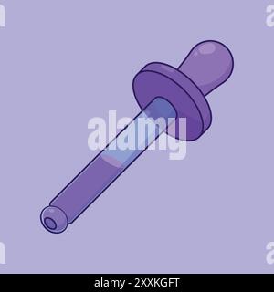 Pipettenvektorsymbol für Tropfpipetten. Pipettenchemie-Werkzeug für Tropfpipetten. Schulung zu Pipettentropfen Stock Vektor