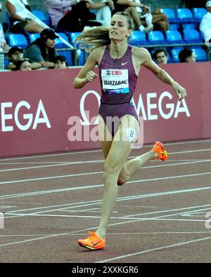 Lausanne, Schweiz. August 2024. Leichtathletik, Diamond League Lausanne 2024, Lorea Ibarzabal, Spanien, FotoCopyright Chai von der Laage/Randy Credit: dpa/Alamy Live News Stockfoto