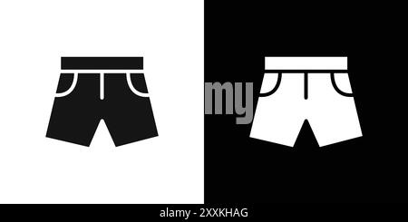 Shorts Icon Logo Vektorumriss in Schwarz-weiß Stock Vektor