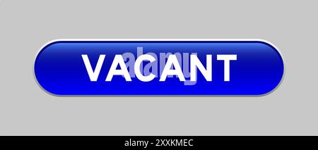 Blauer kapselförmiger Knopf mit Wort frei auf grauem Hintergrund Stock Vektor