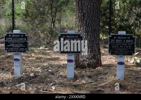 Individuelle Gedenktafeln an gefallene Soldaten im Kings Park und Botanic Garden, Perth, Western Australia Stockfoto