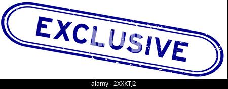 Grunge Blue Exclusive Wort Gummisiegelstempel auf weißem Hintergrund Stock Vektor