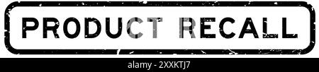 Grunge schwarz Produktrückruf Wort square Gummidichtung Stempel auf weißem Hintergrund Stock Vektor