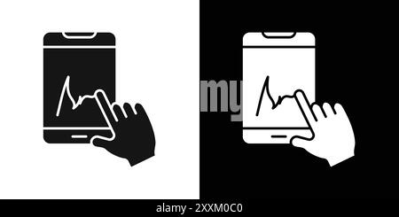 Finger bestätigt Signature-Symbol Vektorsymbol oder Zeichensatz-Sammlung in Schwarz-weiß-Kontur Stock Vektor