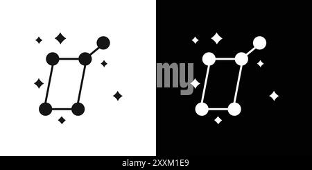 Lyra Constellation Icon Vektorsymbol oder Zeichensatzsammlung in schwarz-weiß-Umrissen Stock Vektor