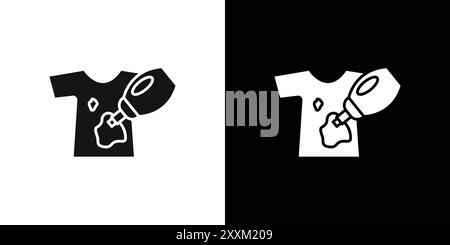 Weichmacher Kleidung Dirt Icon Vector Symbol oder Schild Set Kollektion in schwarz-weiß Umriss Stock Vektor