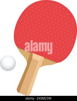 Tischtennissymbol im flachen Stil. Schläger- und Kugelvektorillustration auf isoliertem Hintergrund. Tischtennisplatte für Business-Konzept. Stock Vektor