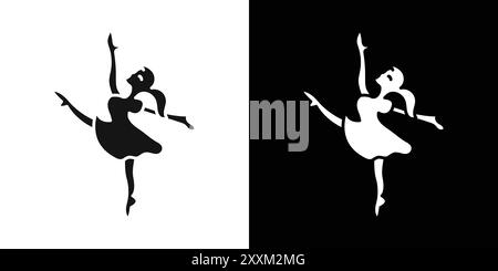 Woman Dancing Icon Vector Symbol oder Schild Set Kollektion in schwarz-weiß Umrisse Stock Vektor