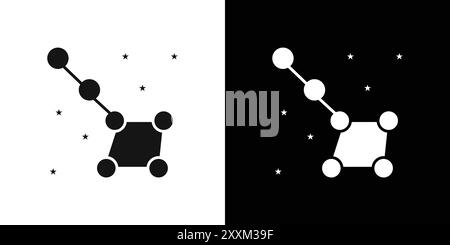 Ursa Major Icon Vektor-Symbol oder Zeichensatz-Kollektion in schwarz-weiß-Umrisse Stock Vektor