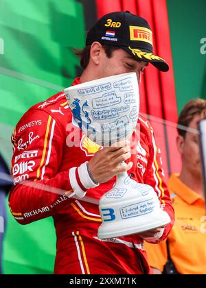 LECLERC Charles (mco), Scuderia Ferrari SF-24, Porträt-Podium während des Formel 1 Heineken Dutch Grand Prix 2024, 15. Runde der Formel-1-Weltmeisterschaft 2024 vom 23. Bis 25. August 2024 auf dem Circuit Zandvoort, in Zandvoort, Niederlande Stockfoto