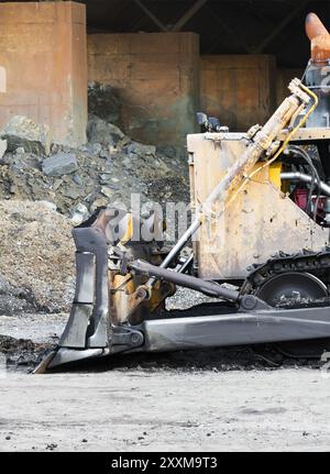 Planierraupe Maschine Erdbauarbeiten in Baustelle Stockfoto