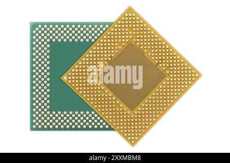 Computer Prozessoren oder die CPU (Central Processing Unit) auf weißem Hintergrund Stockfoto