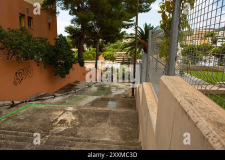 Treppenstraße in Sant Augusti, Mallorca Stockfoto