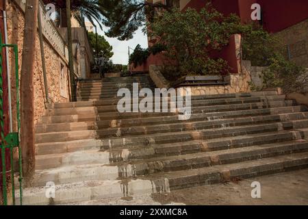 Treppenstraße in Sant Augusti, Mallorca Stockfoto