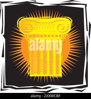 Clip-Art des Säulensymbols. Abstrakte Low Poly Design Hintergrund Design Vektor Illustration Stock Vektor