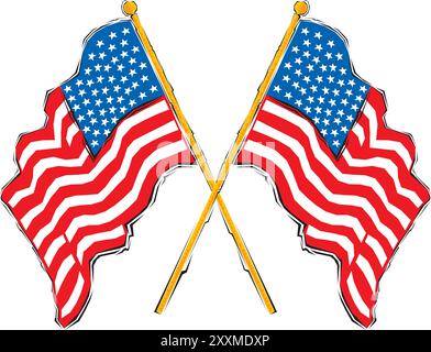 Abstrakter Clipart der US-Flaggen-Vektor-Illustration Stock Vektor