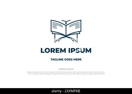 Geometrische Schmetterling Papier Zeitung Buch Blatt Logo Design Vektor Stock Vektor