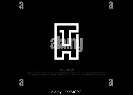 Anfangsbuchstabe TH HT Monogrammlinie Kontur Logo Design Vektor Stock Vektor