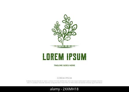 Grüne Baum Pflanze für Natur Garten Umwelt Logo Design Vektor Stock Vektor