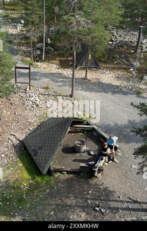 Ounasvaara Nature Trail, Rovaniemi, Lappland, Finnland Stockfoto