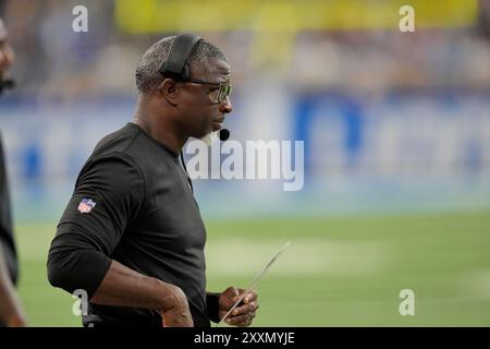 Pittsburgh, Pennsylvania, USA. August 2024. 24. August 2024: Aaron Glenn während der Pittsburgh Steelers vs Detroit Lions auf Ford Field in Detroit MI. Brook Ward/AMG (Credit Image: © AMG/AMG Via ZUMA Press Wire) NUR REDAKTIONELLE VERWENDUNG! Nicht für kommerzielle ZWECKE! Stockfoto