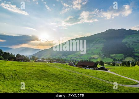 Brixen im Thale: tal Brixental in Kitzbüheler Alpen - Brixental, Tirol, Österreich Stockfoto