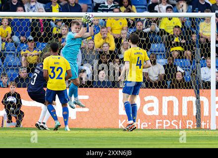 Broendby, Dänemark. November 2023. Broendby's Patrick Pentz während des Superliga-Spiels zwischen Broendby IF und Randers FC im Broendby Stadium am Sonntag, den 25. August 2024. (Foto: Claus Bech/Ritzau Scanpix) Credit: Ritzau/Alamy Live News Stockfoto