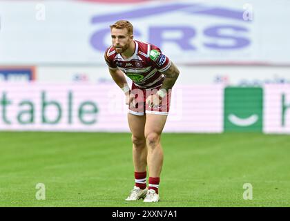 Wigan, Großbritannien. August 2024. Adam Keighran von Wigan Warriors während des Spiels Wigan Warriors gegen Hull FC in der Betfred Super League Runde 23 im DW Stadium, Wigan, Vereinigtes Königreich, 25. August 2024 (Foto: Cody Froggatt/News Images) in Wigan, Vereinigtes Königreich am 25. August 2024. (Foto: Cody Froggatt/News Images/SIPA USA) Credit: SIPA USA/Alamy Live News Stockfoto