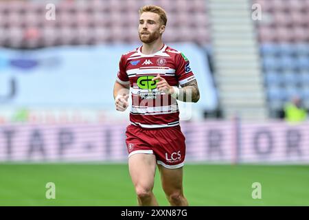 Wigan, Großbritannien. August 2024. Adam Keighran von Wigan Warriors während des Spiels Wigan Warriors gegen Hull FC in der Betfred Super League Runde 23 im DW Stadium, Wigan, Vereinigtes Königreich, 25. August 2024 (Foto: Cody Froggatt/News Images) in Wigan, Vereinigtes Königreich am 25. August 2024. (Foto: Cody Froggatt/News Images/SIPA USA) Credit: SIPA USA/Alamy Live News Stockfoto