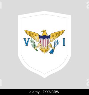Symbol für Flaggeneinstellung im Shield Frame Stock Vektor