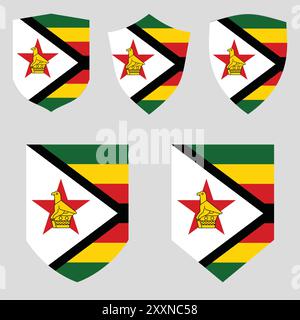 Symbol für Flaggeneinstellung im Shield Frame Stock Vektor
