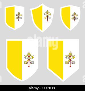 Symbol für Flaggeneinstellung im Shield Frame Stock Vektor