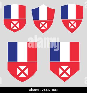 Symbol für Flaggeneinstellung im Shield Frame Stock Vektor